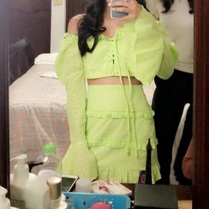 Neon green two piece